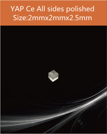 YAP Ce scintillator, YAP Ce crystal, Ce doped YAP scintillation crystal, Scintillation YAP Ce, YAP:Ce screen 2mm x 2mm x 2.5mm